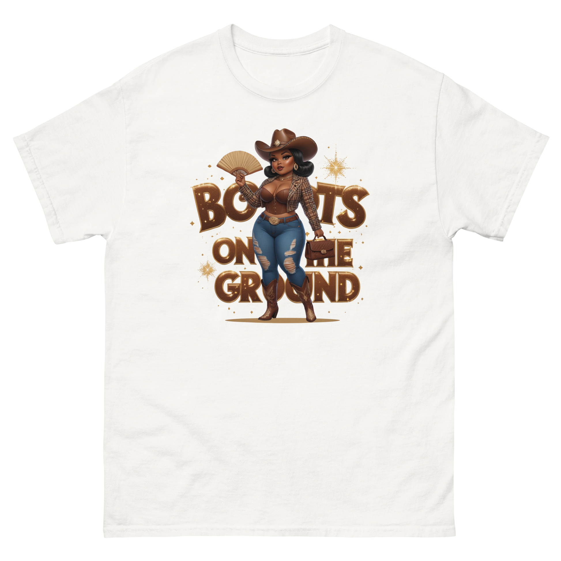 Boots on the Ground Curvy Cowgirl T-Shirt – Bold Western Style Women Tees Style Junction – Custom Digital Designs & Apparel