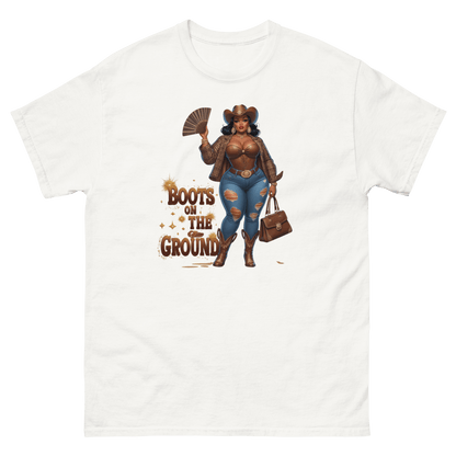 Boots on the Ground Curvy Cowgirl #2 Tee – Bold Western Style Women Tees Style Junction – Custom Digital Designs & Apparel