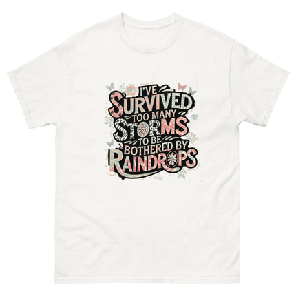 I’ve Survived Too Many Storms Tee – Pastel Quote Cotton Shirt Women Tees Style Junction – Custom Digital Designs & Apparel