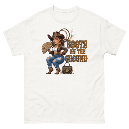 Curvy Cowgirl Tee – “Boots on the Ground” Western Rodeo Graphic Women Tees Style Junction – Custom Digital Designs & Apparel