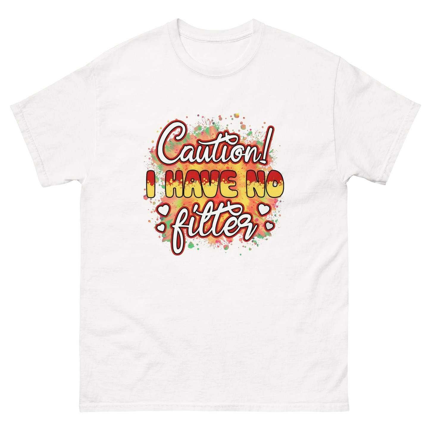 Caution No Filter Tee – Bold Funny Sarcastic Statement Shirt Women Tees Style Junction – Custom Digital Designs & Apparel