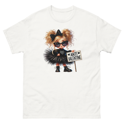 Anti-Valentine Tee – Sassy Girl in Black Tulle Skirt Graphic Women Tees Style Junction – Custom Digital Designs & Apparel