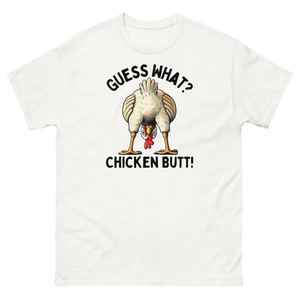 Funny Chicken Butt Tee – “Guess What” Comical Farm Graphic Shirt Women Tees Style Junction – Custom Digital Designs & Apparel