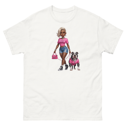 Hot Pink Bulldog Diva Tee – 100% Cotton Graphic Streetwear Women Tees Style Junction – Custom Digital Designs & Apparel