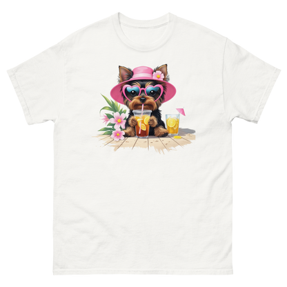 Yorkie Dog #3 Iced Tea Graphic Tee – Floral Summer PNG Print Shirt Women Tees Style Junction – Custom Digital Designs