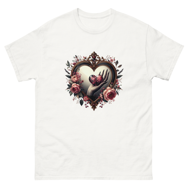 Heart Frame & Gothic Floral Art Tee Women Tees Style Junction – Custom Digital Designs & Apparel