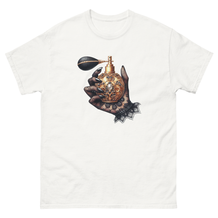 Black Lace Hand with Perfume Tee Women Tees Style Junction – Custom Digital Designs & Apparel