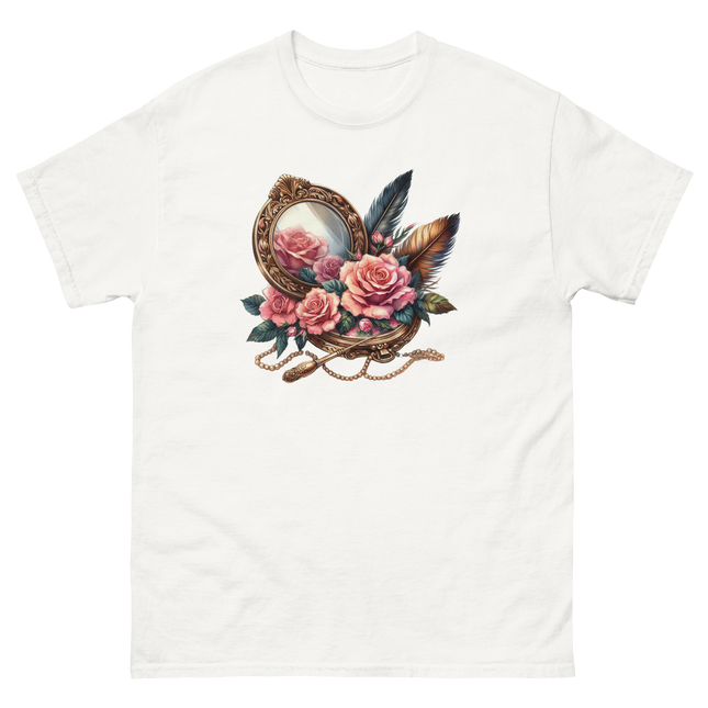 Vintage Mirror & Rose Frame Tee Women Tees Style Junction – Custom Digital Designs & Apparel