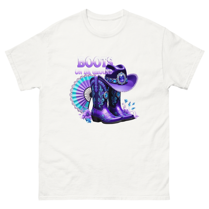 Boots on Da Ground Tee – Purple Fan & Jewel Design #2 Women Tees Style Junction – Custom Digital Designs & Apparel