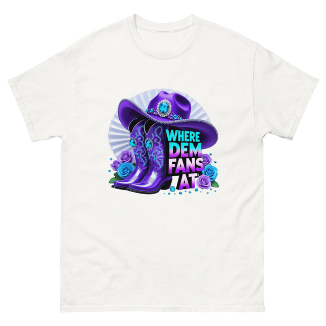 Where Dem Fans At Tee – Glam Cowgirl Boots & Hat Women Tees Style Junction – Custom Digital Designs & Apparel