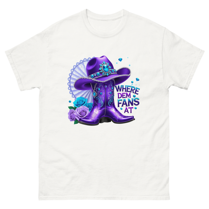 Where Dem Fans At Tee – Purple Roses & Bling Style Women Tees Style Junction – Custom Digital Designs & Apparel