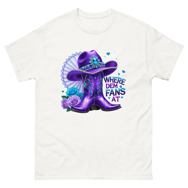Where Dem Fans At Tee – Purple Roses & Bling Style Women Tees Style Junction – Custom Digital Designs & Apparel