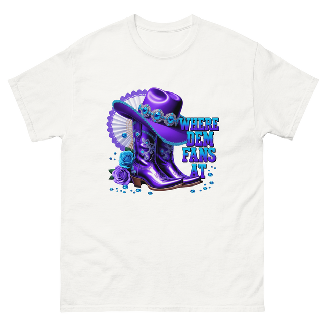 Where Dem Fans At Tee – Sparkling Western Boot Look Women Tees Style Junction – Custom Digital Designs & Apparel