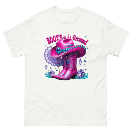 Western Glam Tee – Pink Boots & Hat Statement Women Tees Style Junction – Custom Digital Designs & Apparel