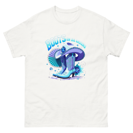 Icy Blue Glam Tee – Cowgirl Boots with Jewel Accents Women Tees Style Junction – Custom Digital Designs & Apparel