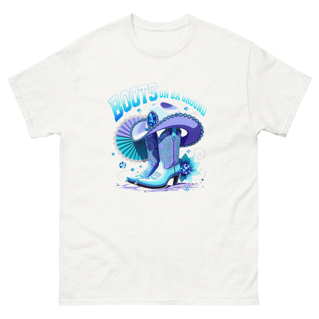 Icy Blue Glam Tee – Cowgirl Boots with Jewel Accents Women Tees Style Junction – Custom Digital Designs & Apparel