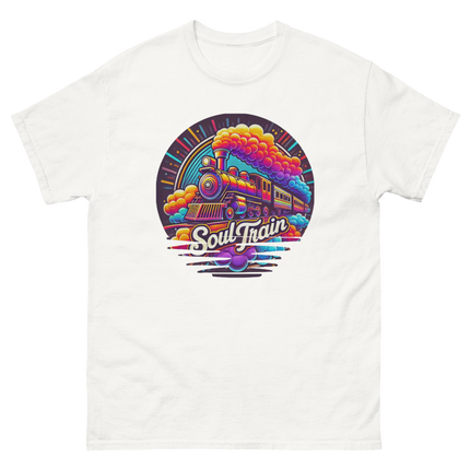 Retro Soul Train Tee – Vibrant 70s Style Graphic T-Shirt Women Tees Style Junction – Custom Digital Designs & Apparel