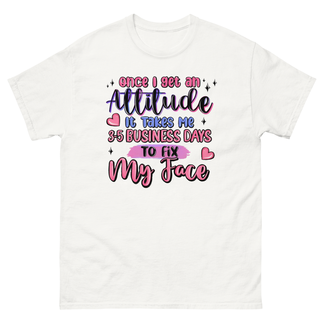 Attitude Fix Tee – Funny Pastel Quote Graphic Shirt Women Tees Style Junction – Custom Digital Designs & Apparel