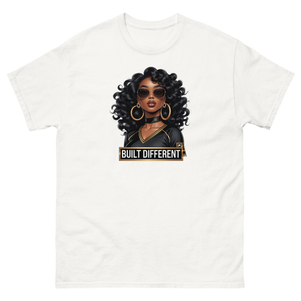 Built Different Tee – Bold Black Art, Gold Statement Style #3 Women Tees Style Junction – Custom Digital Designs & Apparel