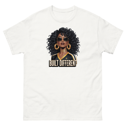 Built Different Tee – Bold Black Art, Gold Statement Style #4 Women Tees Style Junction – Custom Digital Designs & Apparel