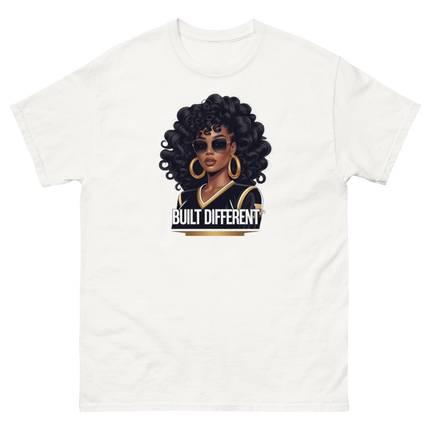 Built Different Tee – Bold Black Art, Gold Statement Style #5 Women Tees Style Junction – Custom Digital Designs & Apparel