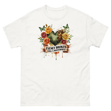 Evenly Broken Leopard Heart Tee – Watercolor Floral Vibes #3 Women Tees Style Junction – Custom Digital Designs & Apparel