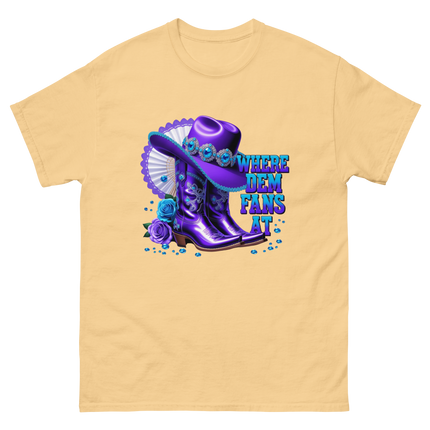Where Dem Fans At Tee – Sparkling Western Boot Look Women Tees Style Junction – Custom Digital Designs & Apparel Yellow Haze S