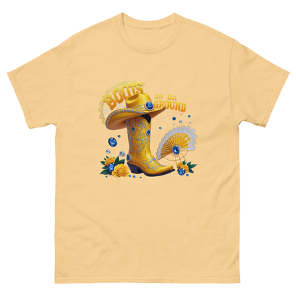 Boots on Da Ground Tee – Bright Yellow Jewel Style Women Tees Style Junction – Custom Digital Designs & Apparel