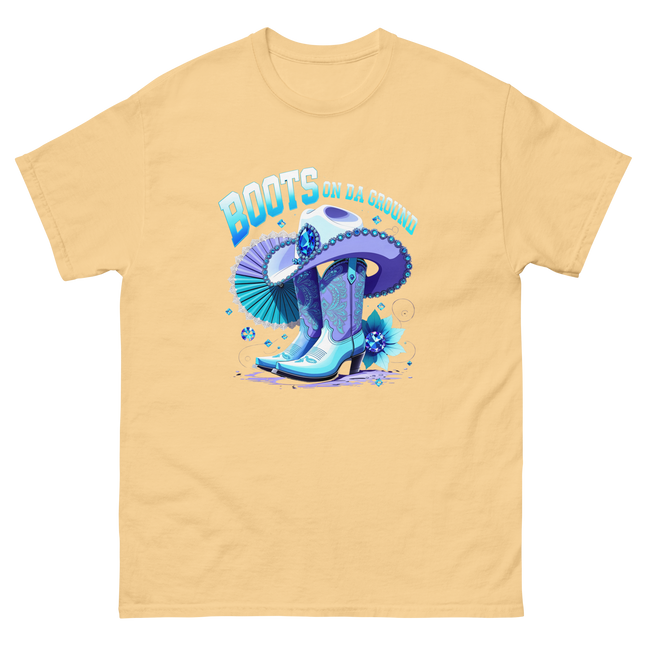 Icy Blue Glam Tee – Cowgirl Boots with Jewel Accents Women Tees Style Junction – Custom Digital Designs & Apparel