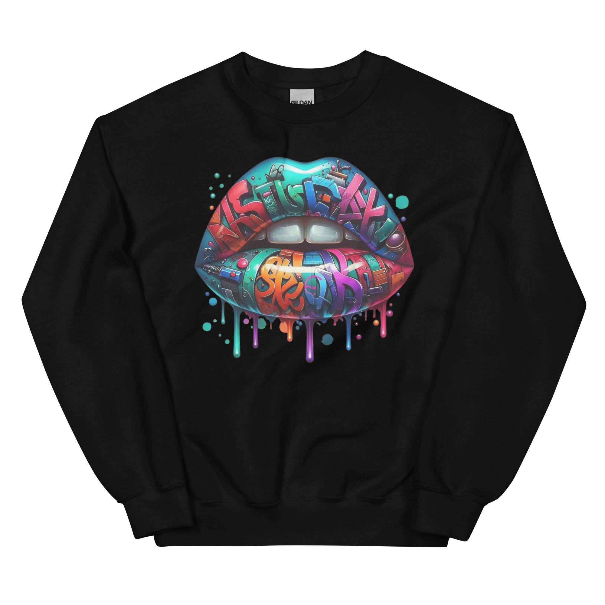 Colorful Graffiti Custom Design Unisex Sweatshirt Physical Sweatshirt Style-Junction Black S 