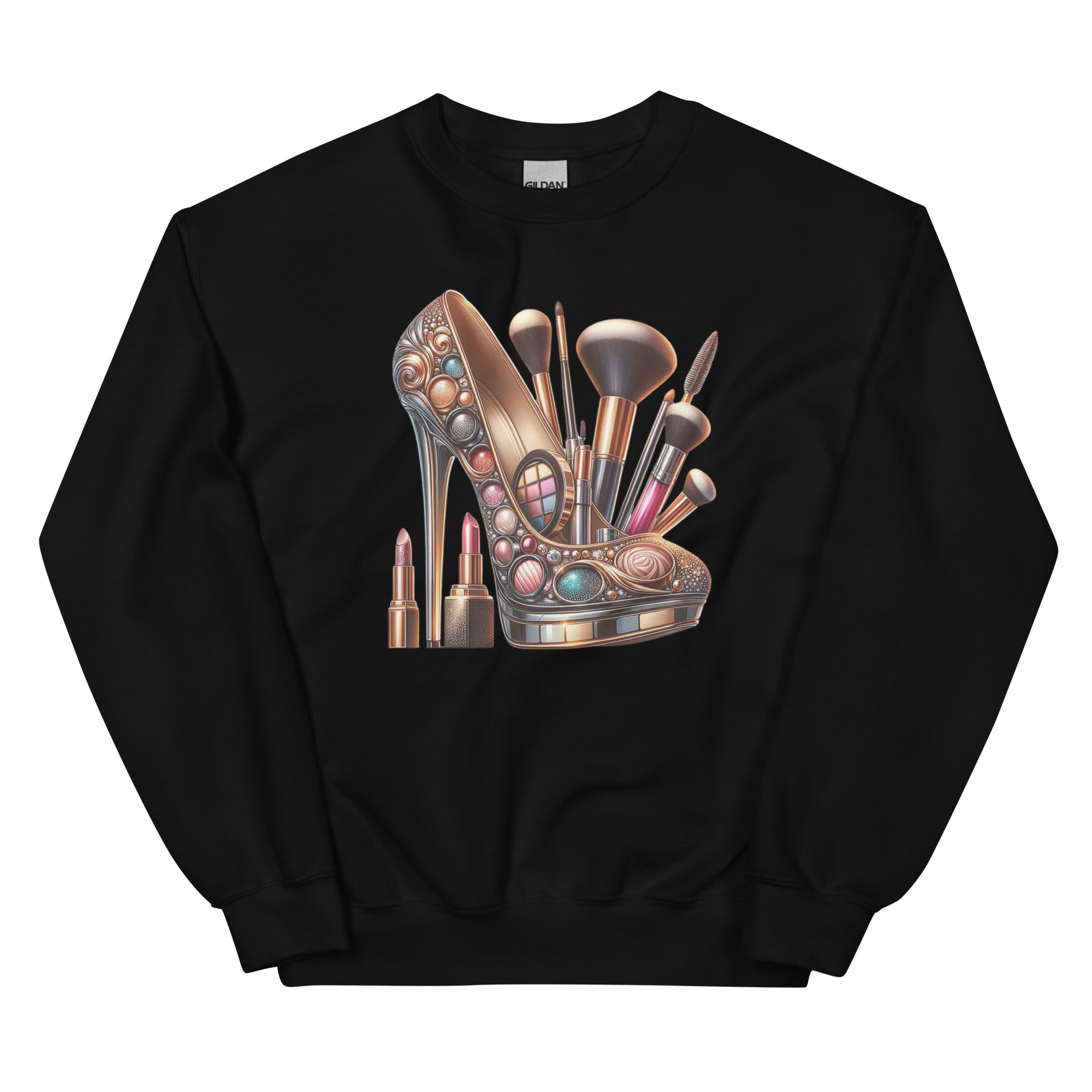 The Makeup Stilleto Custom Design Women Sweatshirt Physical Sweatshirt Style-Junction Black S 