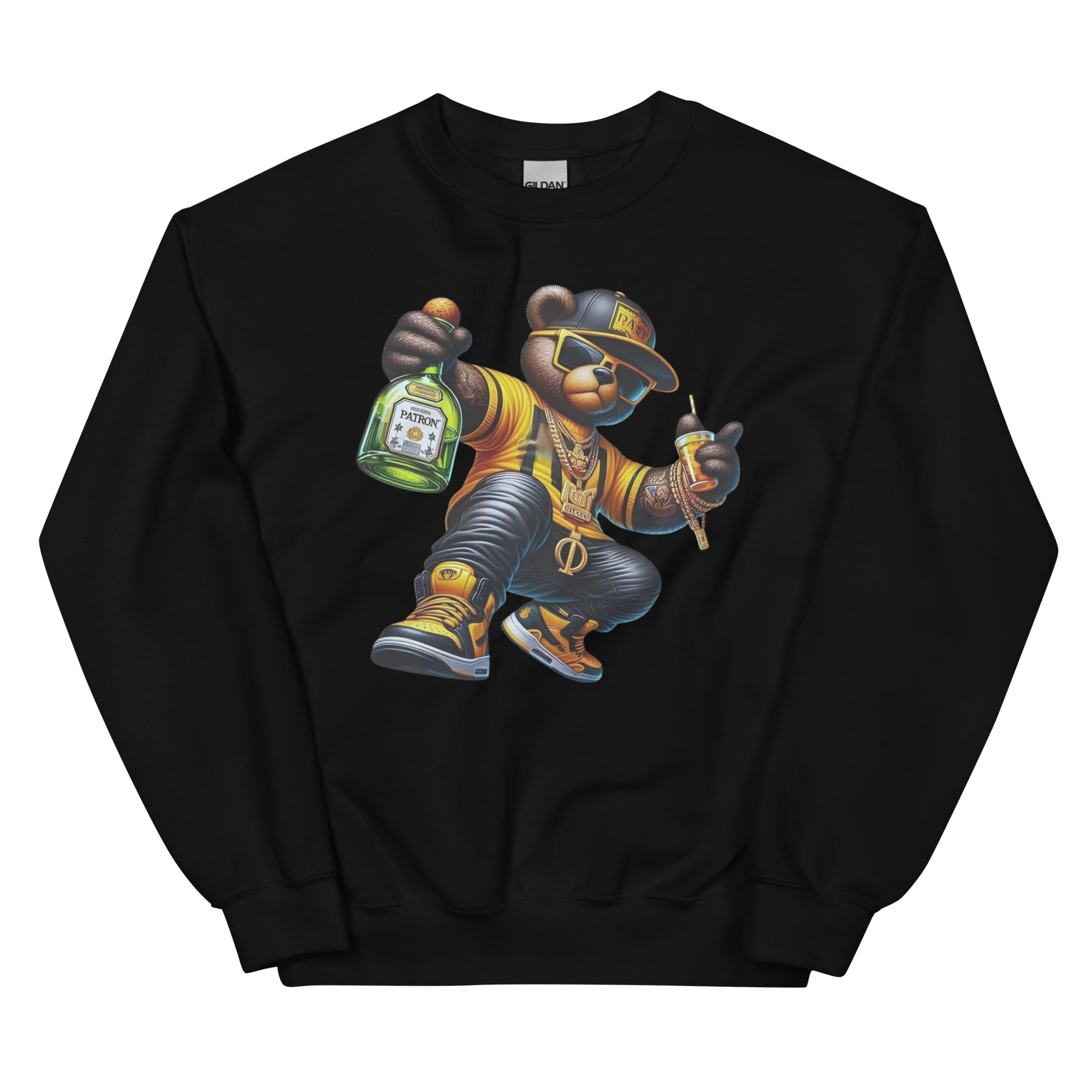 The Patron Bear Boss Custom Design Unisex Sweatshirt Physical Sweatshirt Style-Junction Black S 