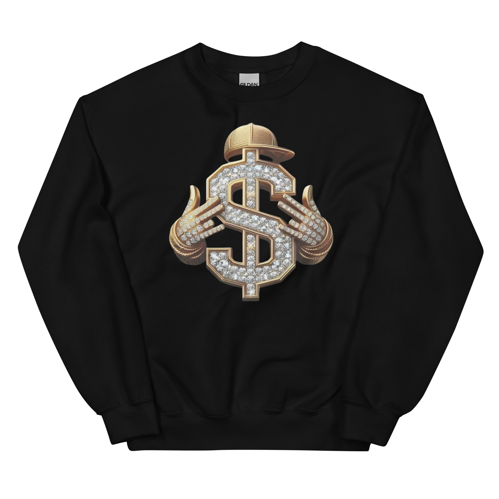 Diamond Dollar Swag Custom Design Unisex Sweatshirt Physical Sweatshirt Style-Junction Black S 