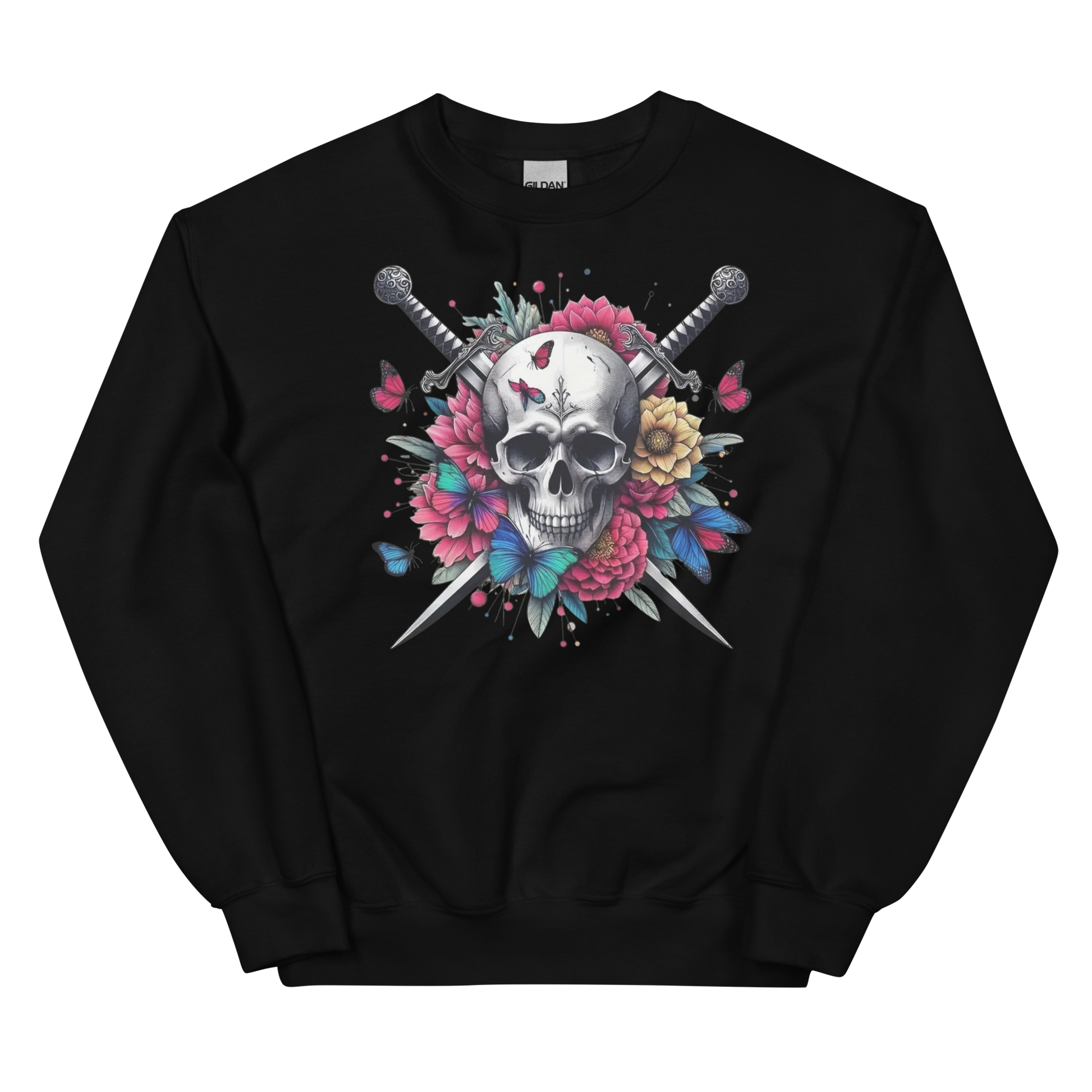 Skull & Swords Men's Sweatshirt Physical Sweatshirt Style-Junction Custom Designs & Prints Black S