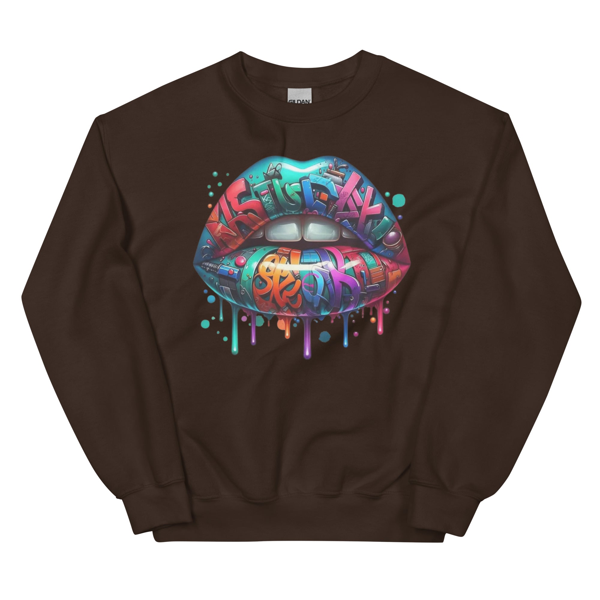 Colorful Graffiti Custom Design Unisex Sweatshirt Physical Sweatshirt Style-Junction Dark Chocolate S 