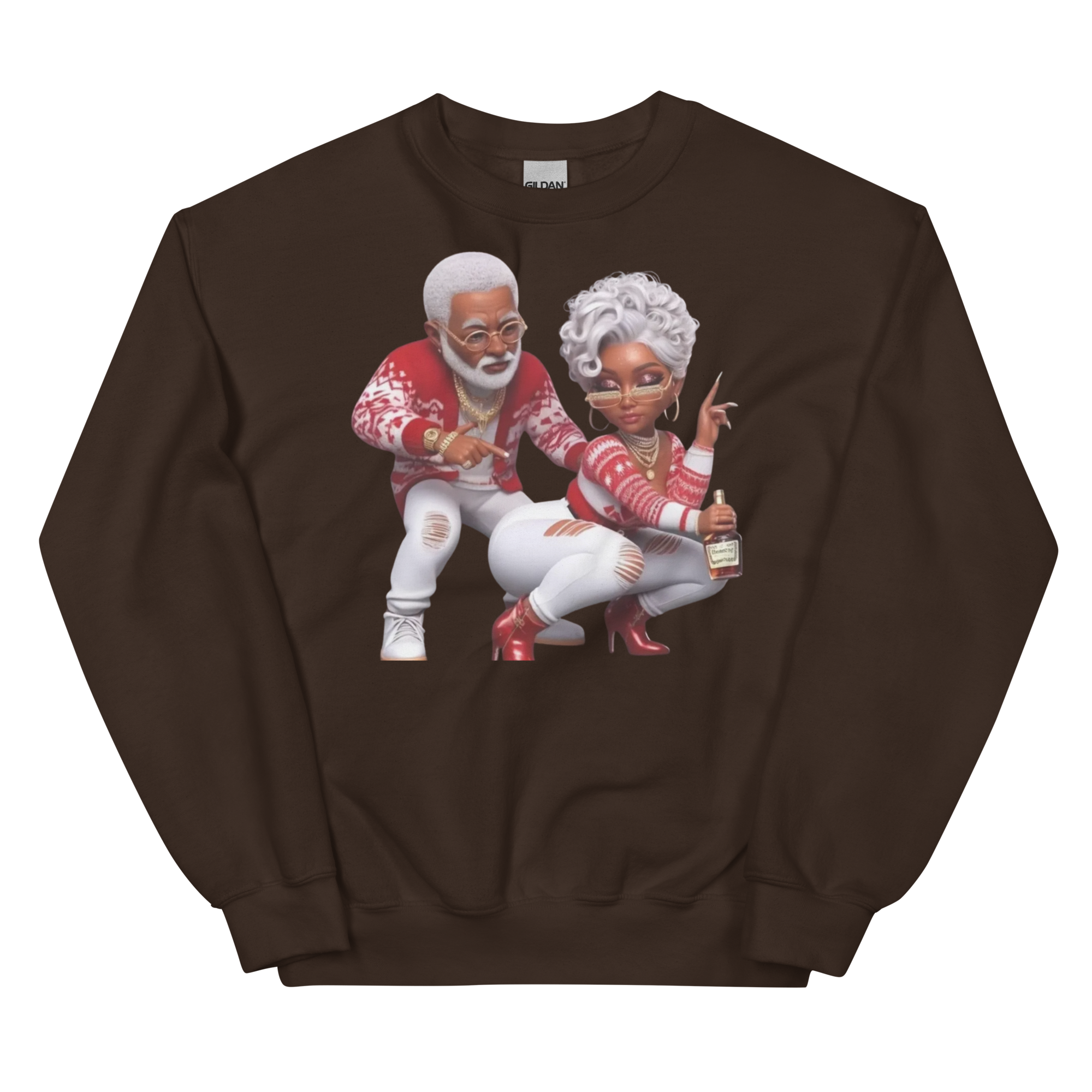 Black Love Design | Unisex Custom Sweatshirt Physical Sweatshirt Style-Junction Dark Chocolate S 