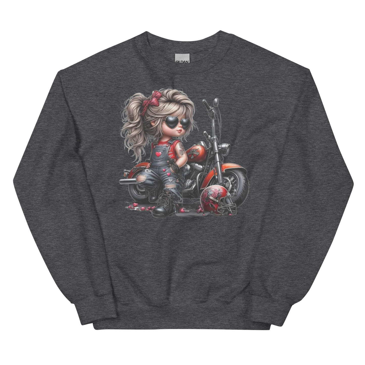 Young Biker Chic Women's Sweatshirt Physical Sweatshirt Style-Junction Custom Designs & Prints Dark Heather S