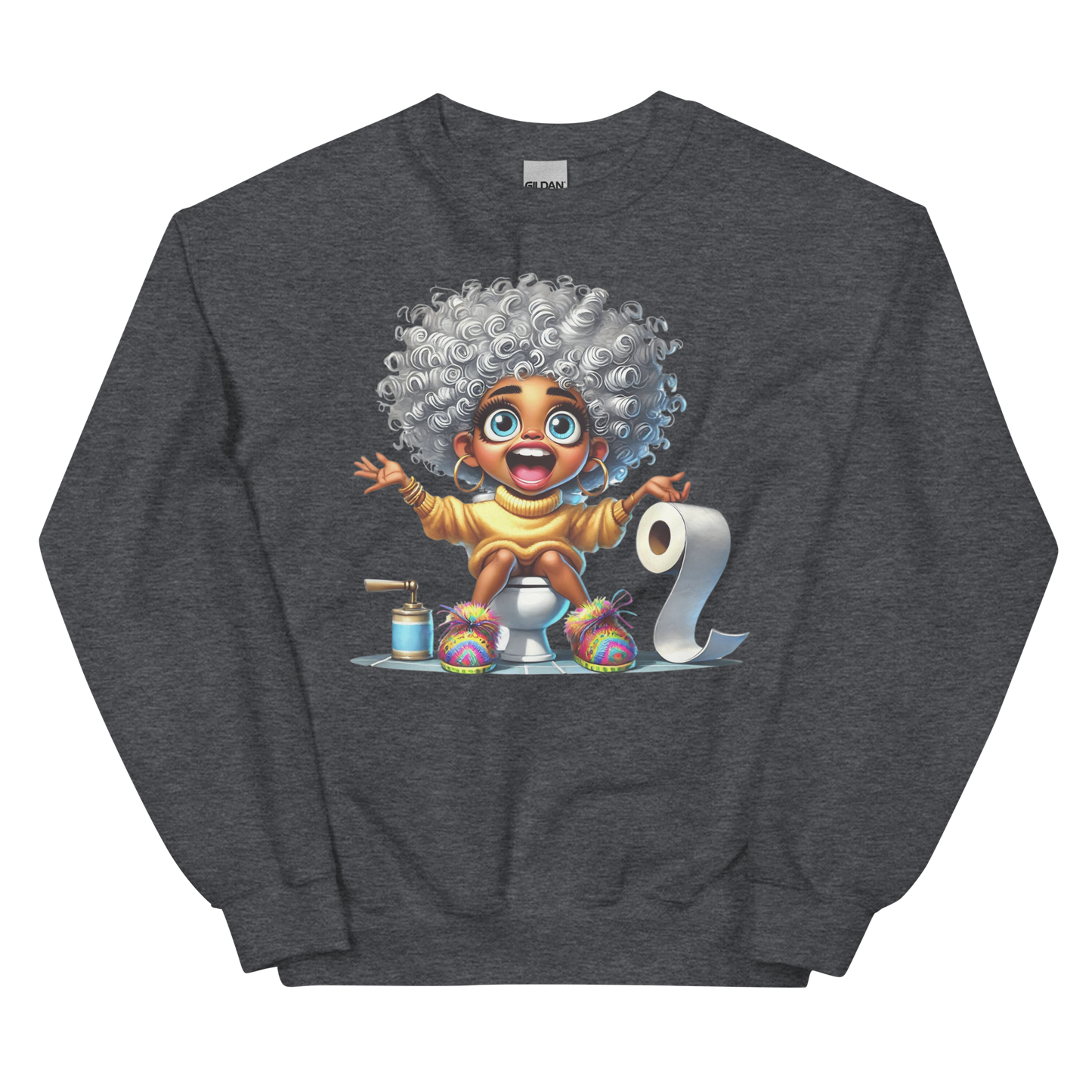 Toilet Time Joy Women's Sweatshirt Physical Sweatshirt Style-Junction Custom Designs & Prints Dark Heather S