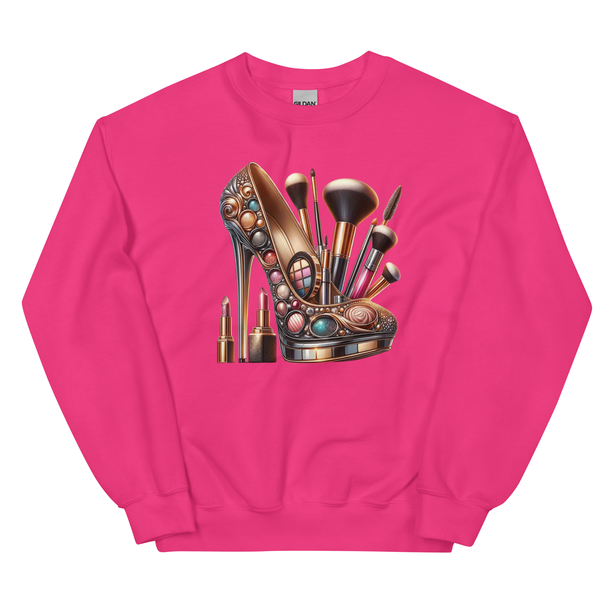 The Makeup Stilleto Custom Design Women Sweatshirt Physical Sweatshirt Style-Junction Heliconia S 