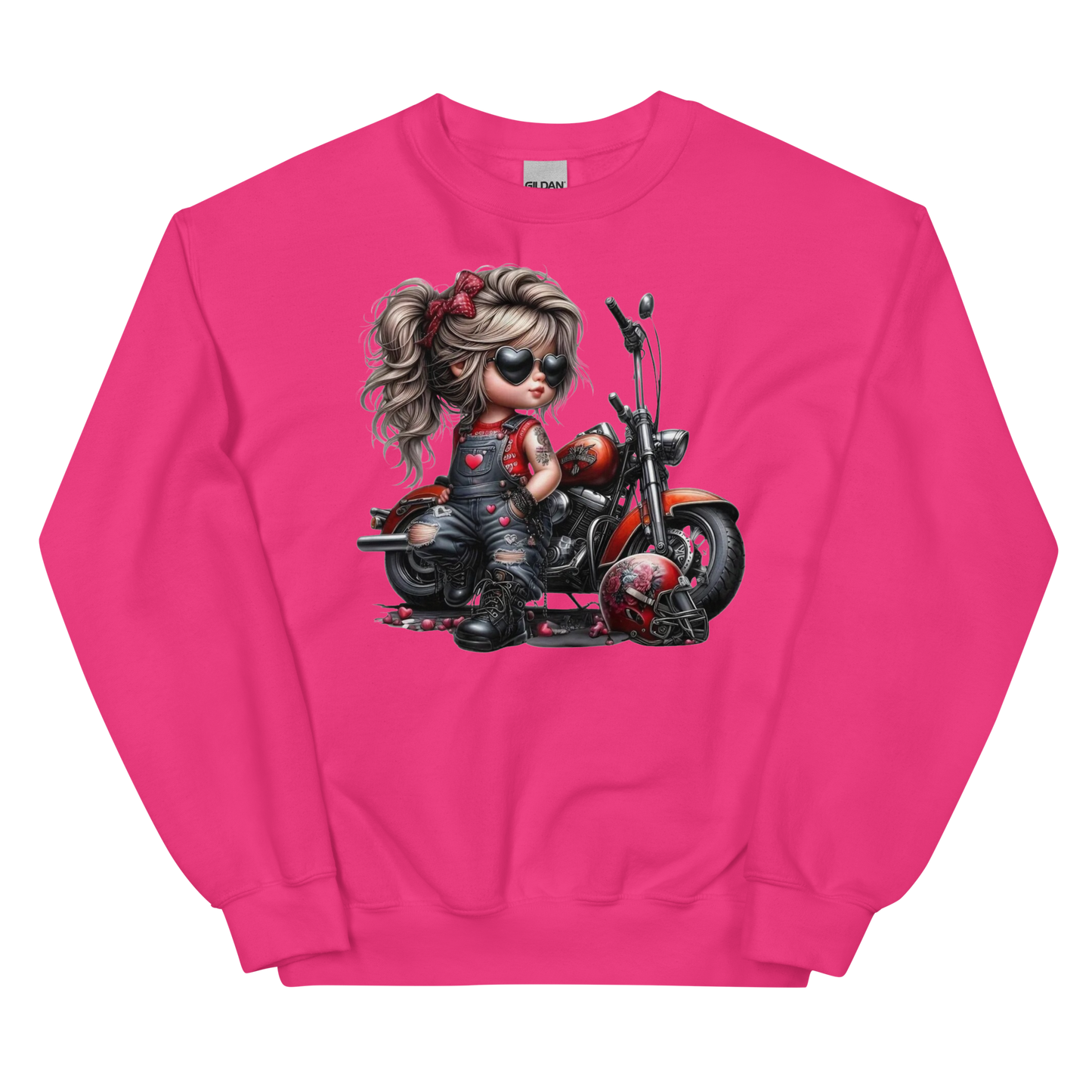 Young Biker Chic Women's Sweatshirt Physical Sweatshirt Style-Junction Custom Designs & Prints Heliconia S