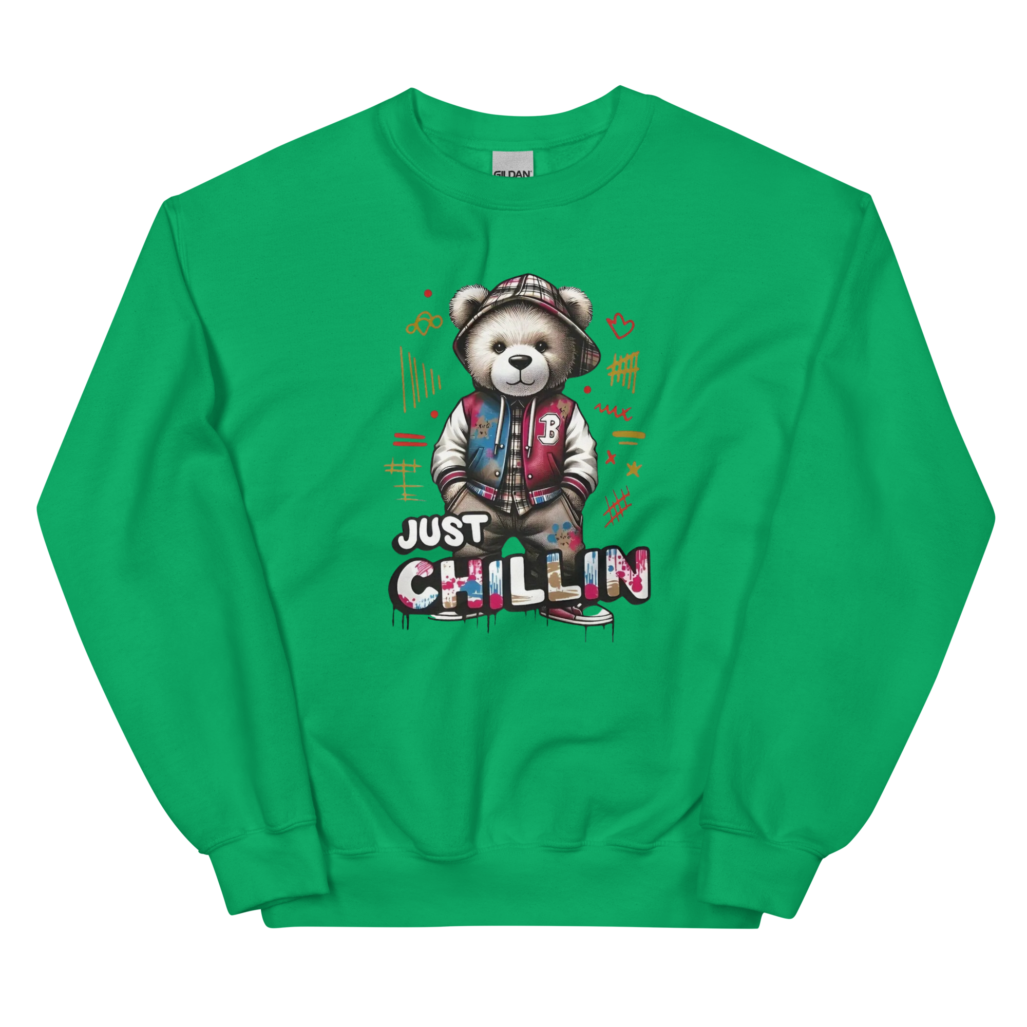 Just Chillin Bear Custom Design Unisex Sweatshirt Physical Sweatshirt Style-Junction