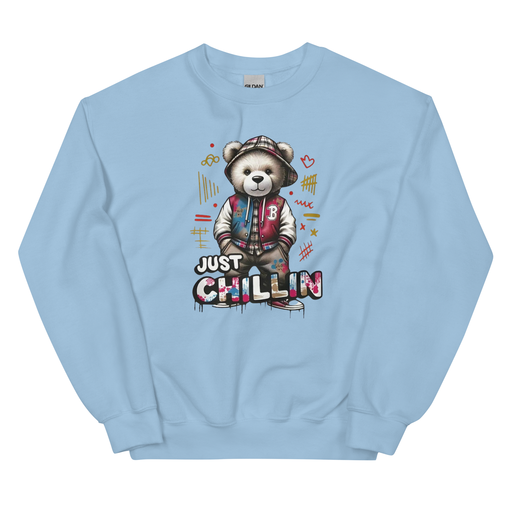 Just Chillin Bear Custom Design Unisex Sweatshirt Physical Sweatshirt Style-Junction