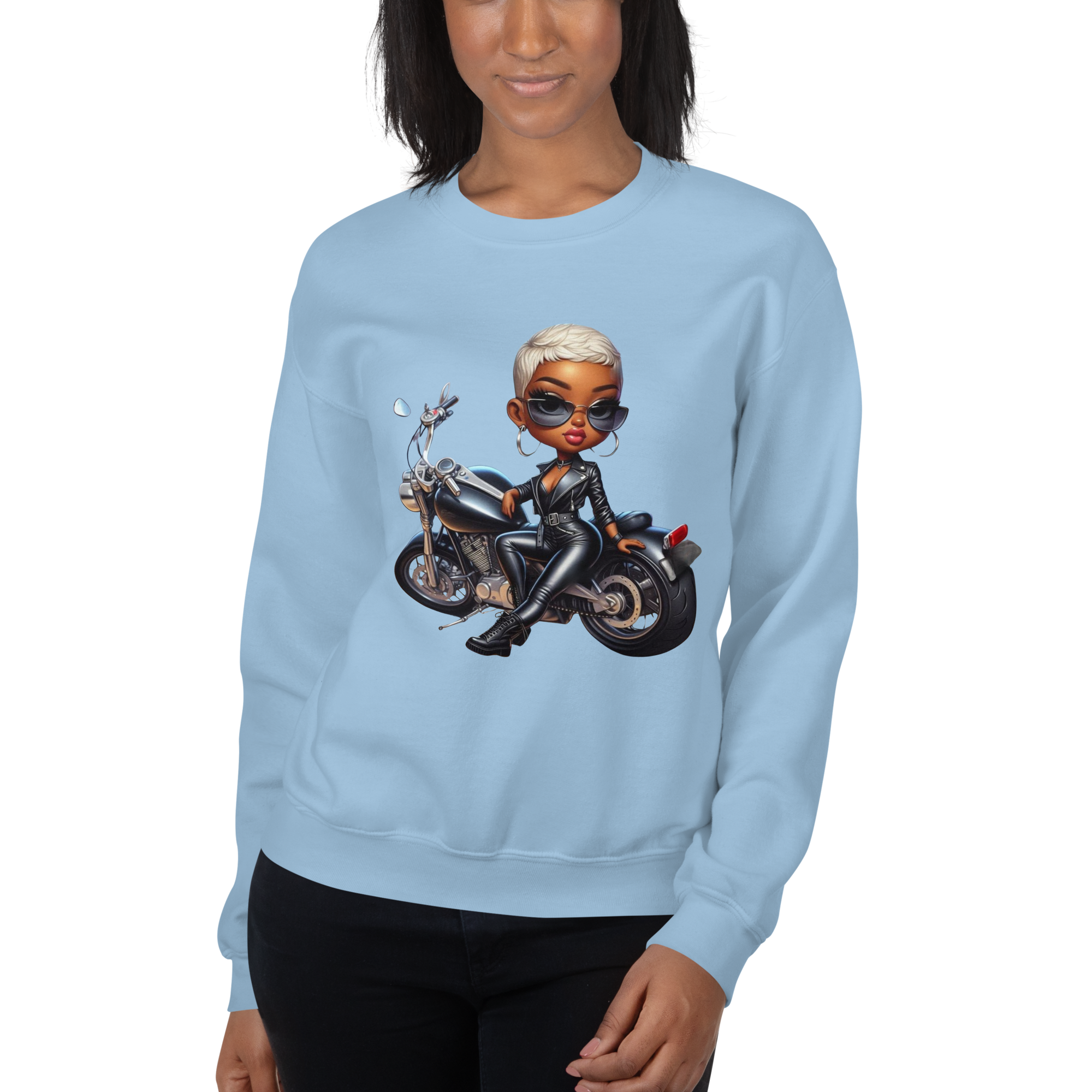 Biker Chic Diva Women's Custom Classic Sweatshirt for Comfort Physical Sweatshirt Style-Junction