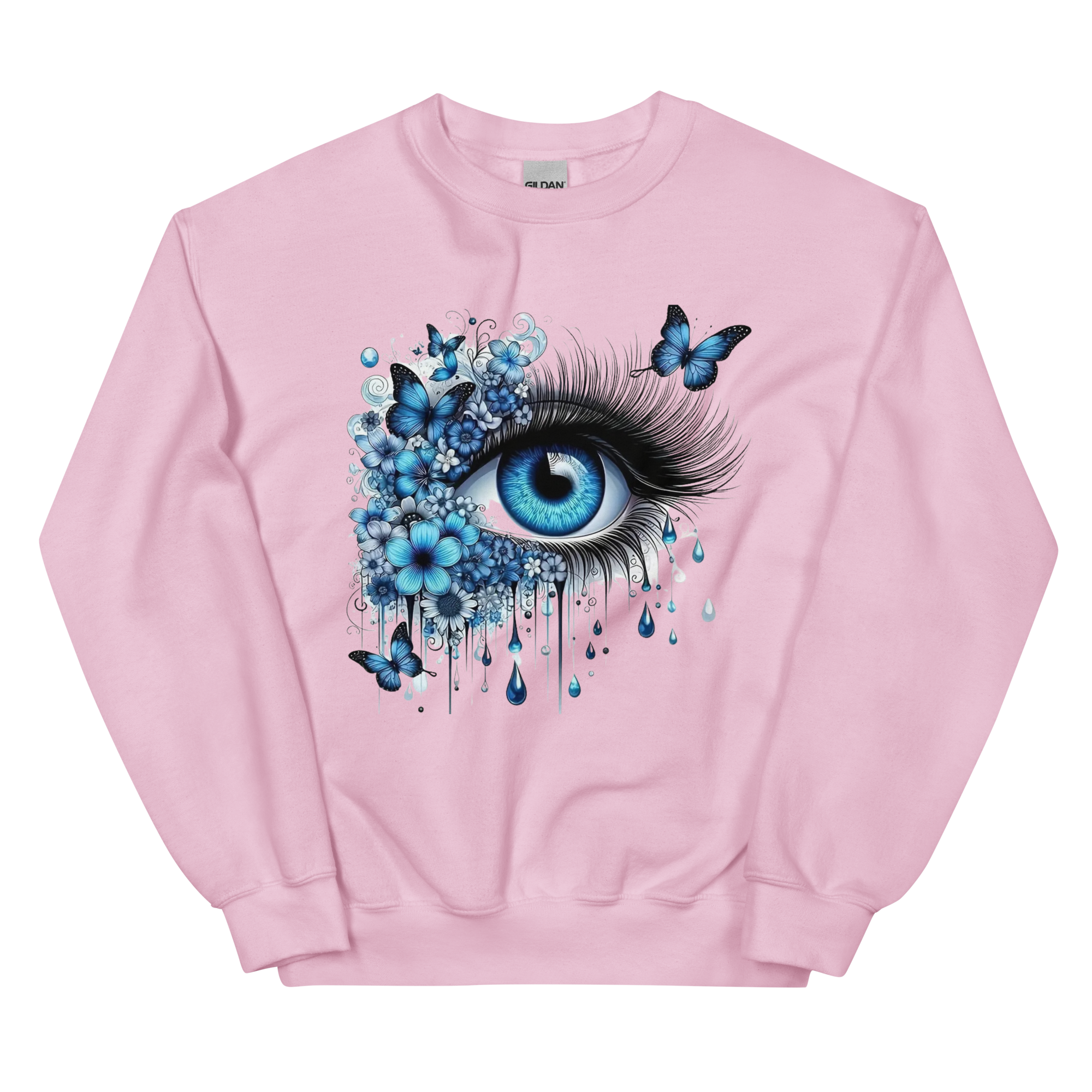 Tears of Blue Elegance Unisex Sweatshirt - Ribbed Collar and Spandex for a Perfect Fit Physical Sweatshirt Style-Junction