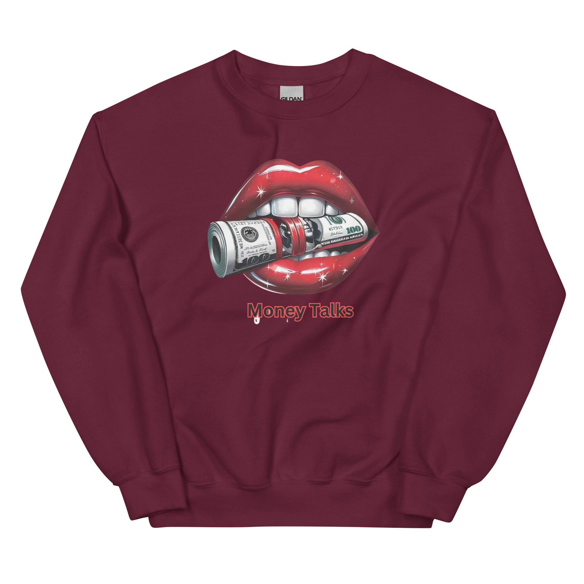 Money Talks Custom Design Unisex Sweatshirt Physical Sweatshirt Style-Junction Maroon S 