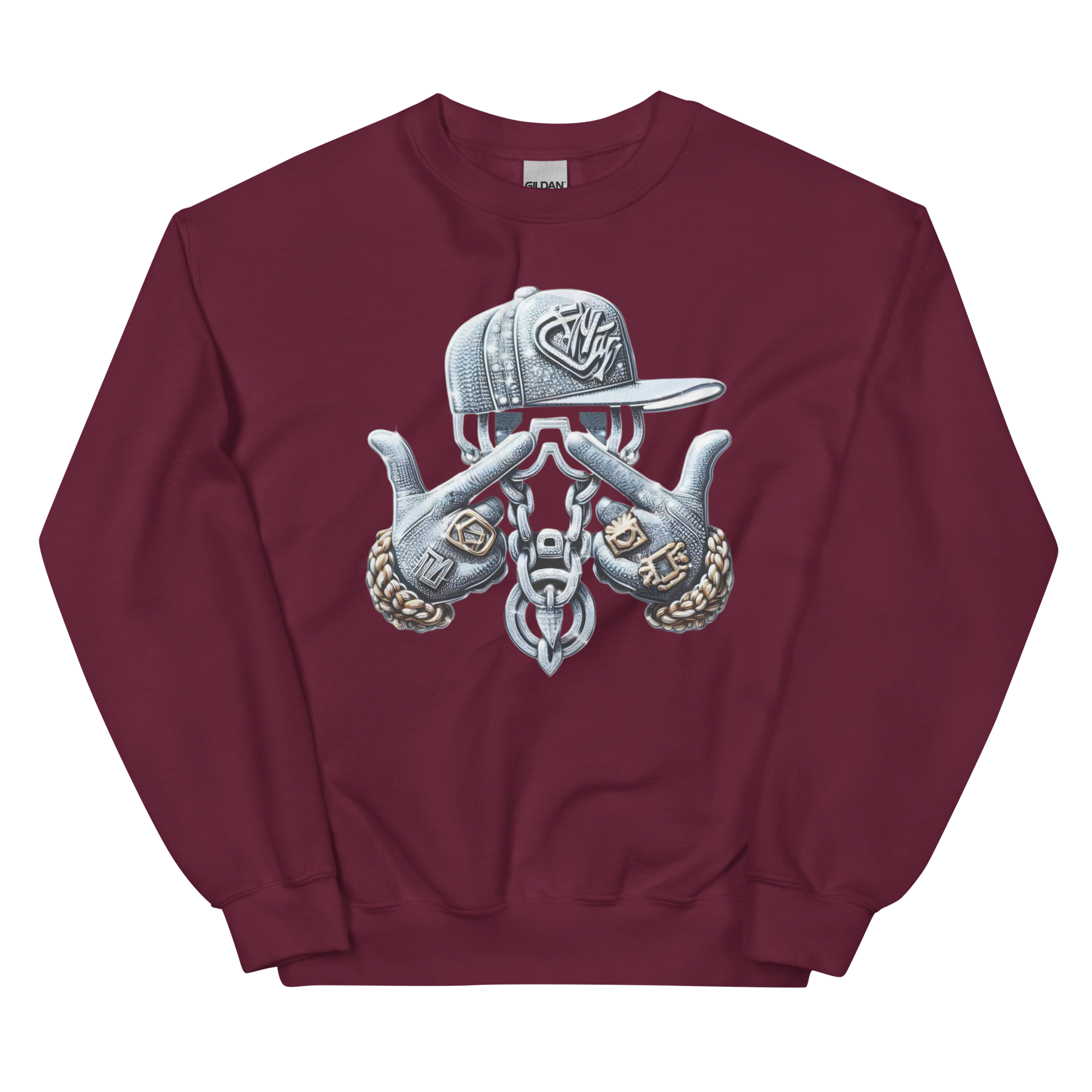 Street King Emblem Custom Design Unisex Sweatshirt Physical Sweatshirt Style-Junction Maroon S 