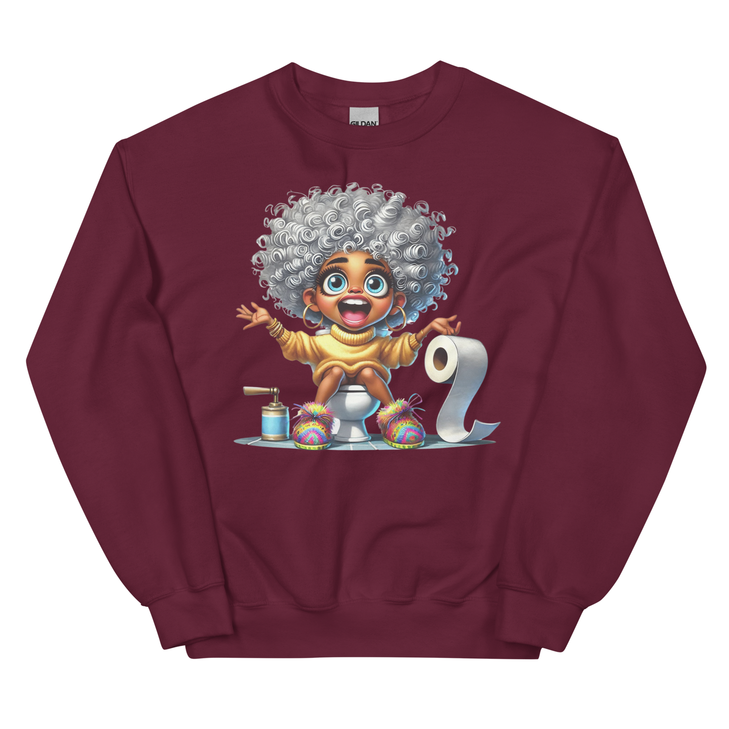 Toilet Time Joy Women's Sweatshirt Physical Sweatshirt Style-Junction Custom Designs & Prints Maroon S