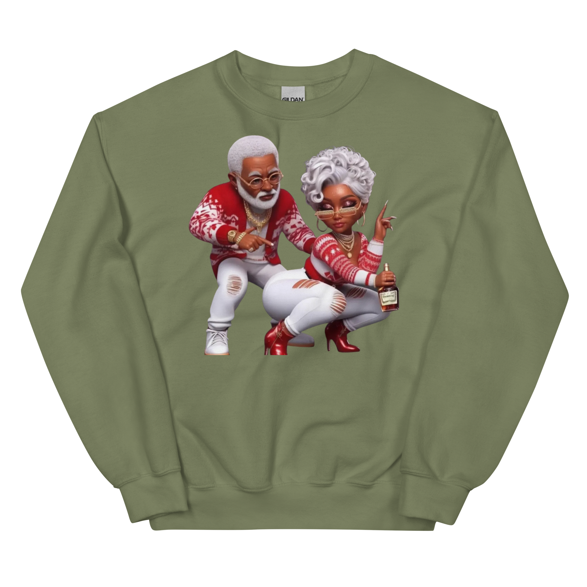 Black Love Design | Unisex Custom Sweatshirt Physical Sweatshirt Style-Junction Military Green S 