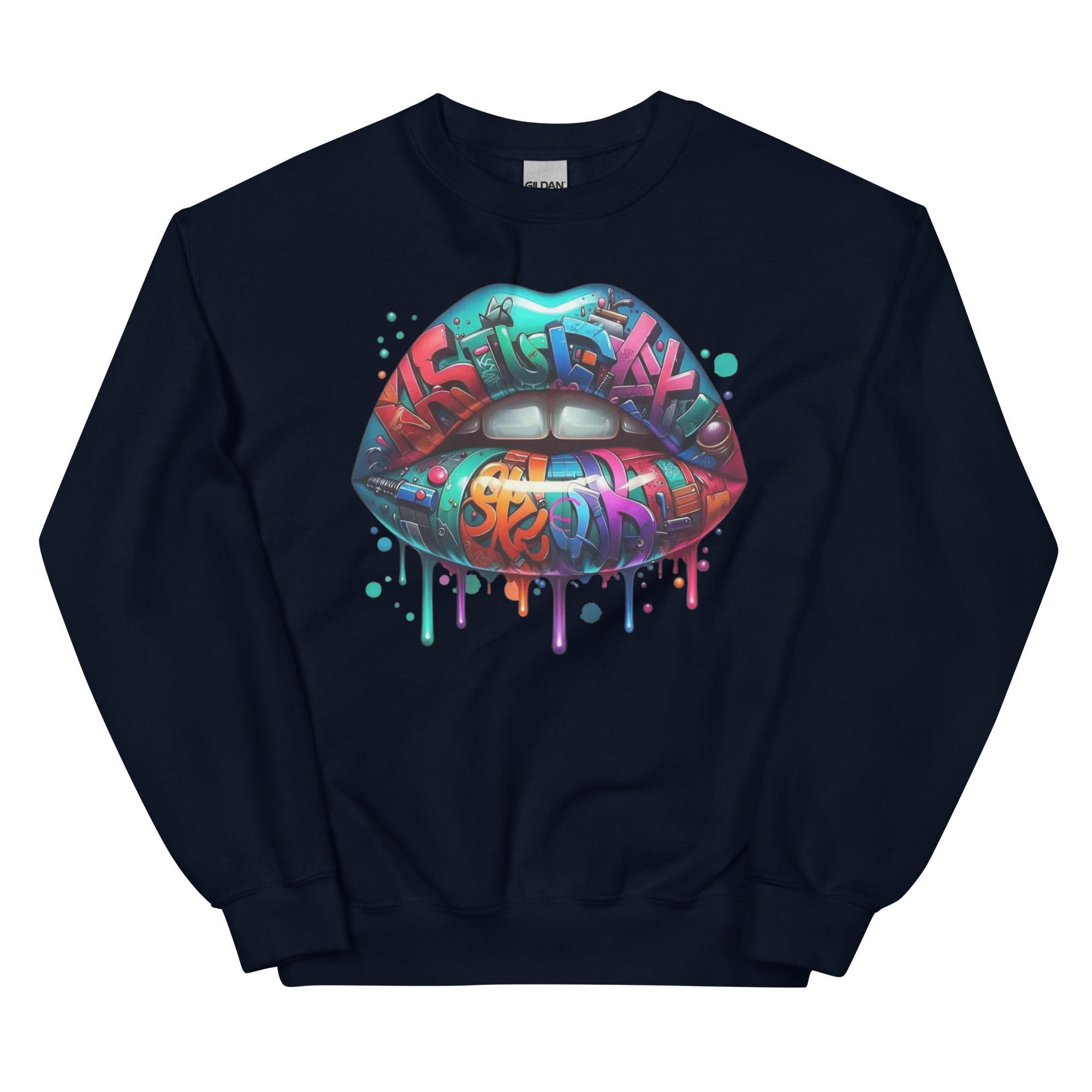 Colorful Graffiti Custom Design Unisex Sweatshirt Physical Sweatshirt Style-Junction Navy S 