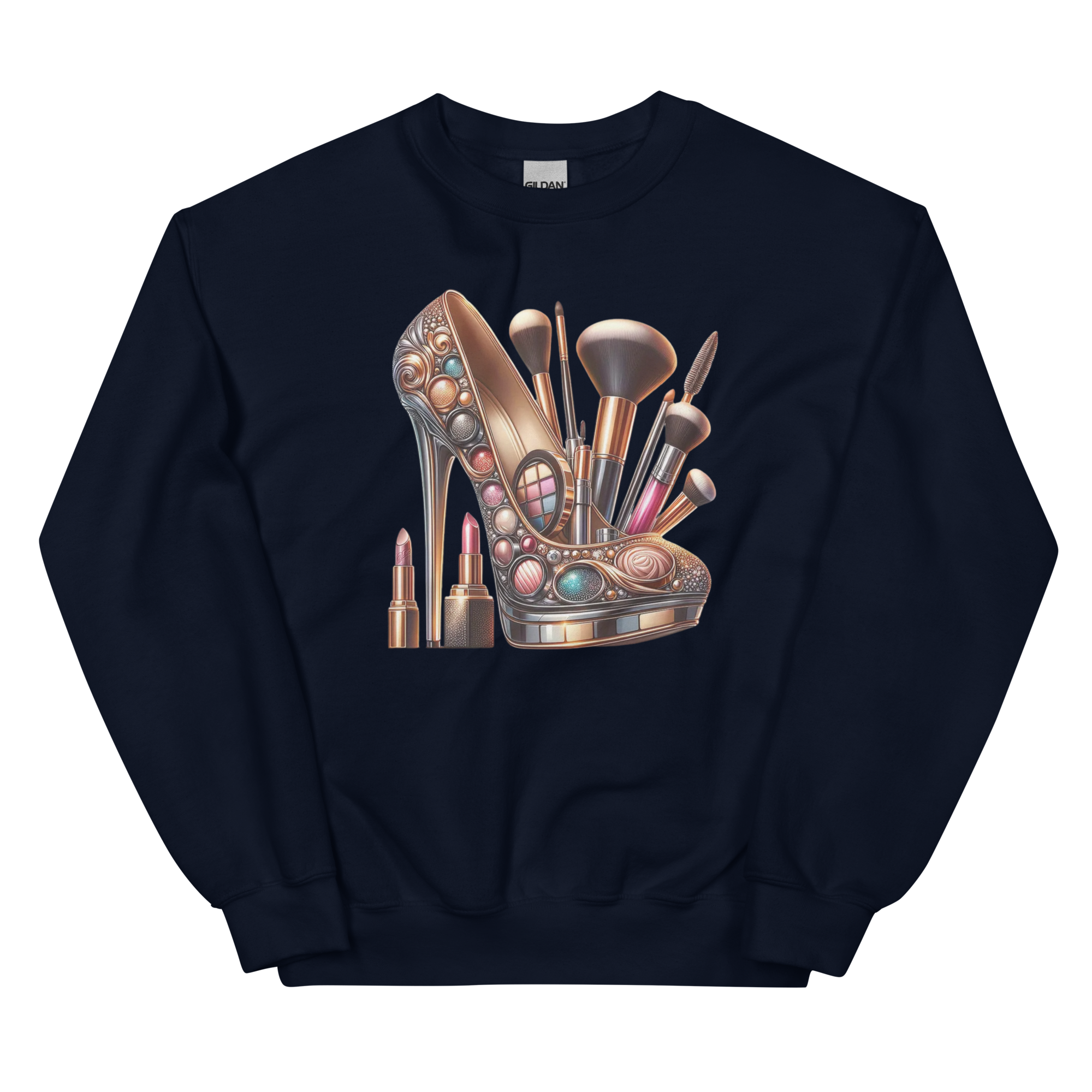 The Makeup Stilleto Custom Design Women Sweatshirt Physical Sweatshirt Style-Junction Navy S 